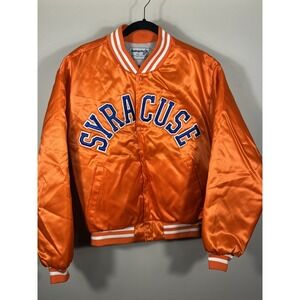 Vintage 80s Swingster Syracuse Satin Coaches Jacket Mens XL Made in USA